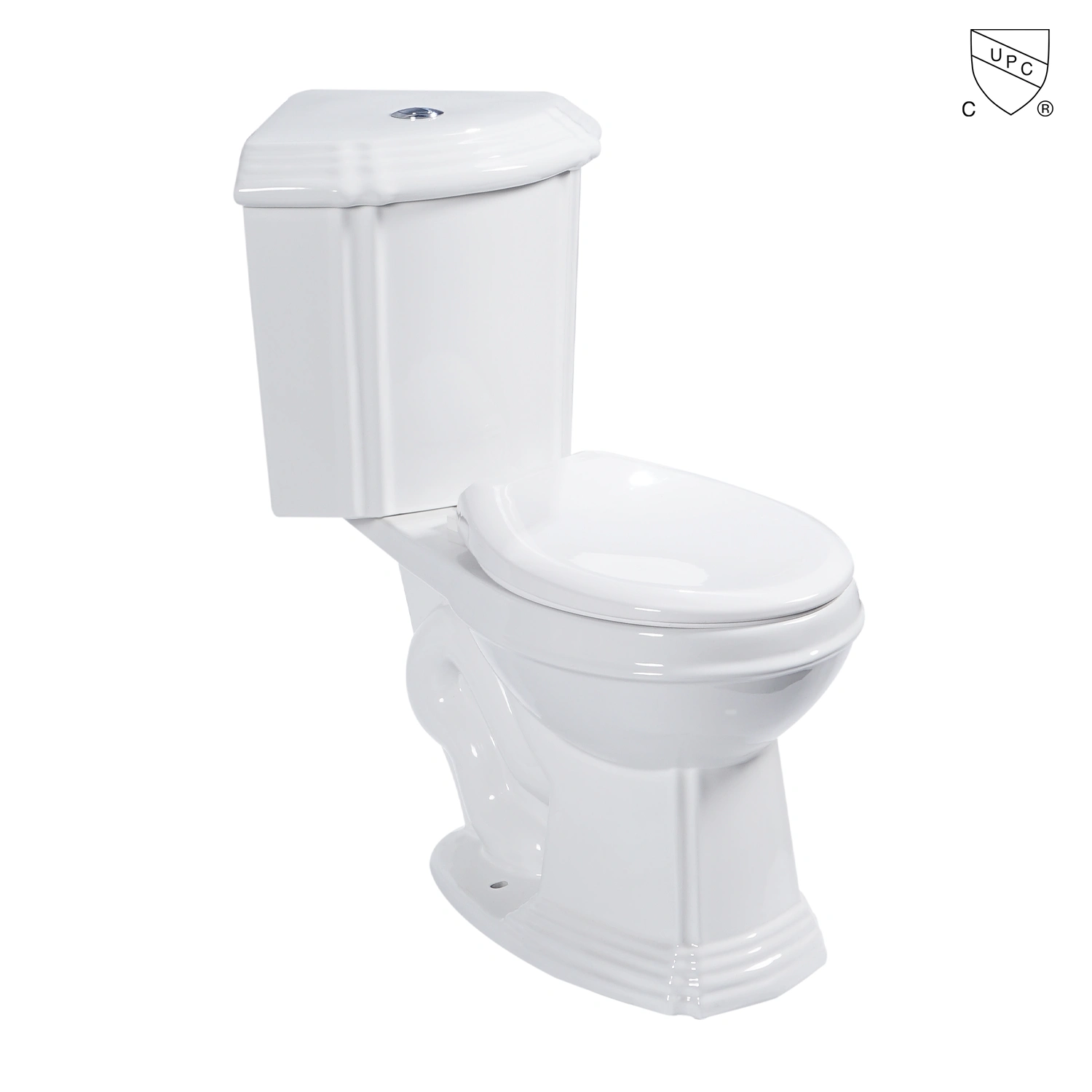 Bathroom ceramic Dual-flush round bowl comfort height CUPC UPC two piece corner toilet MA-9937C, produced by meilong ceramics